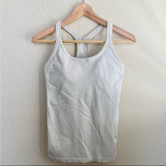 Lululemon Ebb to street tank white Opal size 6 like new - Picture 2 of 4